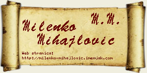 Milenko Mihajlović vizit kartica